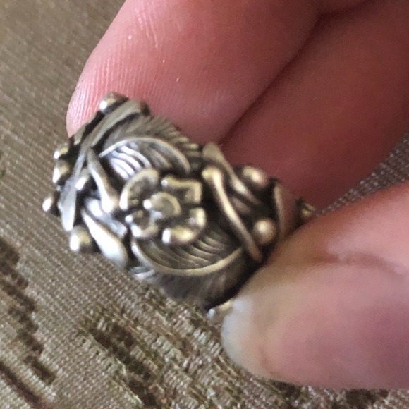 Navajo Squash Blossom Les Baker Sterling Silver Ring- 624 $80 or $70 w/offer - Picture 1 of 5